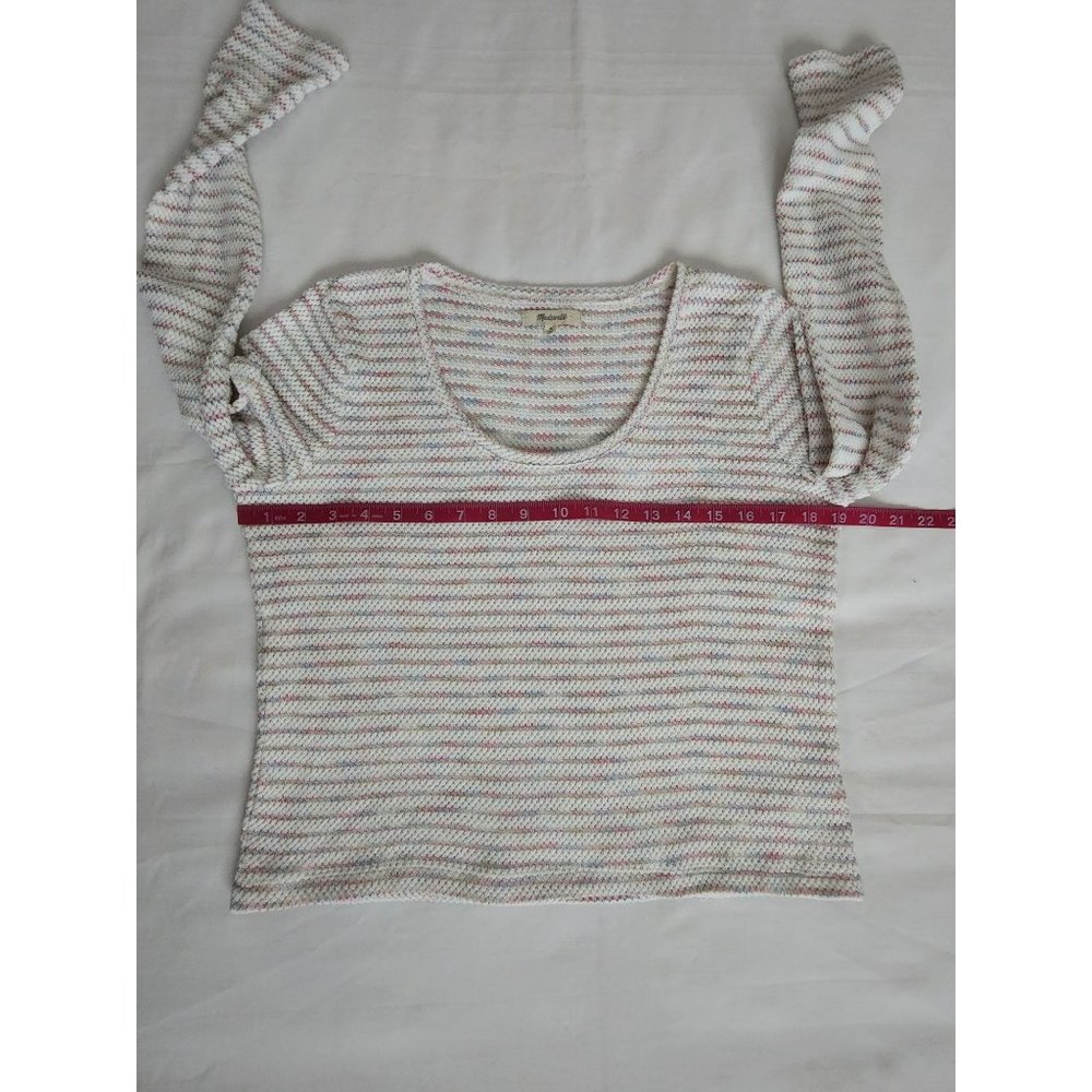 Madewell Women's Space-Dye Stripe Scoop Neck Pullover Sweater Knit Top Sz Medium - Picture 9 of 13